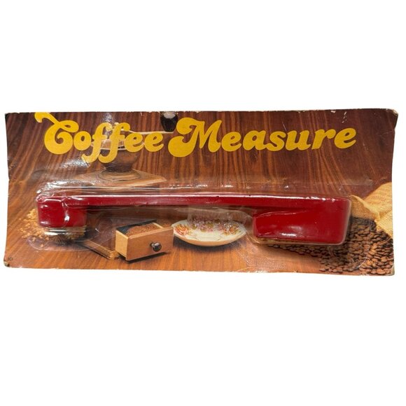Vintage Red Plastic Coffee Measuring Spoon With Original Packaging - Picture 5 of 5
